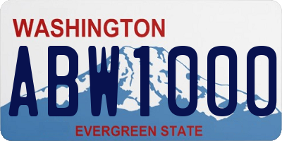 WA license plate ABW1000