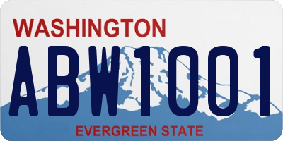 WA license plate ABW1001