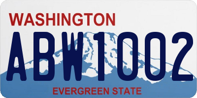 WA license plate ABW1002