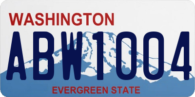 WA license plate ABW1004
