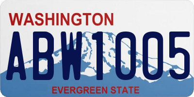 WA license plate ABW1005