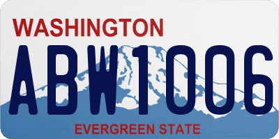 WA license plate ABW1006
