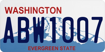 WA license plate ABW1007