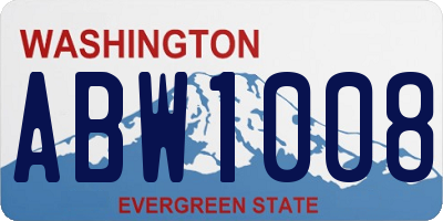 WA license plate ABW1008