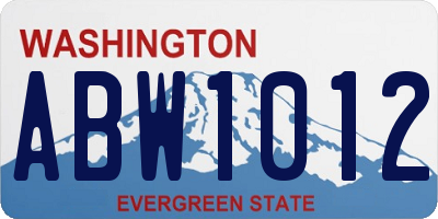 WA license plate ABW1012