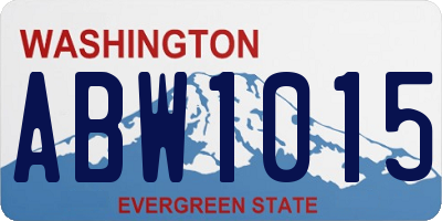 WA license plate ABW1015