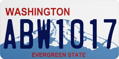 WA license plate ABW1017