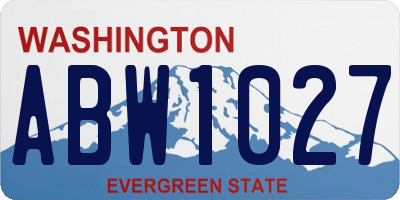 WA license plate ABW1027