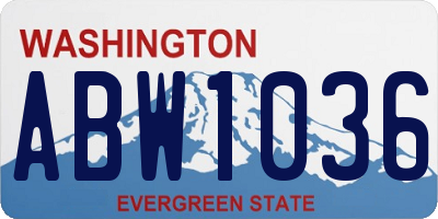 WA license plate ABW1036