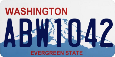 WA license plate ABW1042