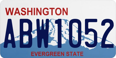 WA license plate ABW1052