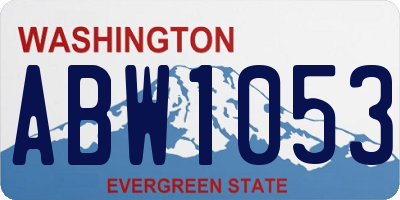 WA license plate ABW1053
