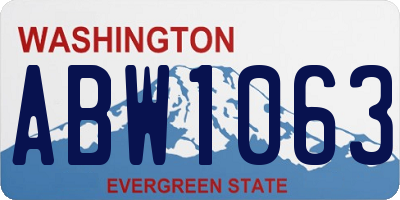 WA license plate ABW1063