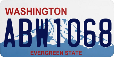 WA license plate ABW1068