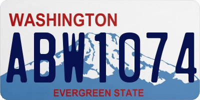 WA license plate ABW1074
