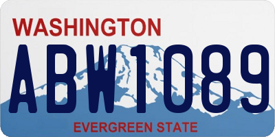 WA license plate ABW1089