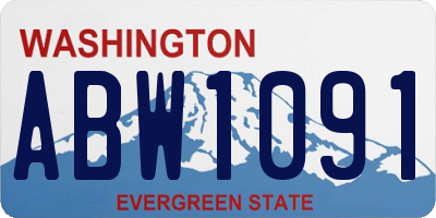 WA license plate ABW1091