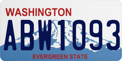 WA license plate ABW1093