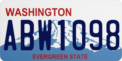 WA license plate ABW1098