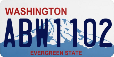 WA license plate ABW1102