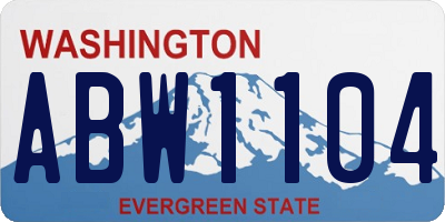WA license plate ABW1104