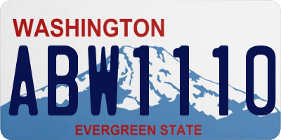 WA license plate ABW1110