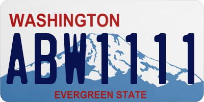 WA license plate ABW1111