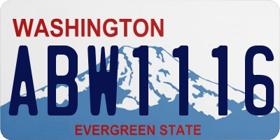 WA license plate ABW1116