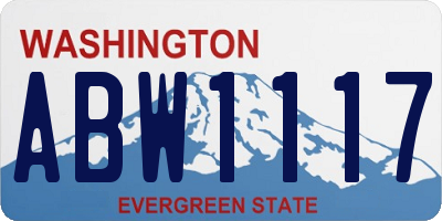 WA license plate ABW1117