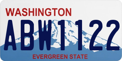 WA license plate ABW1122