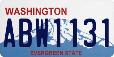 WA license plate ABW1131