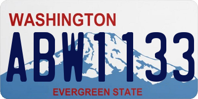 WA license plate ABW1133