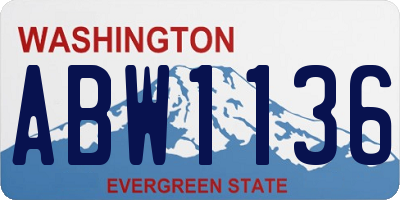 WA license plate ABW1136