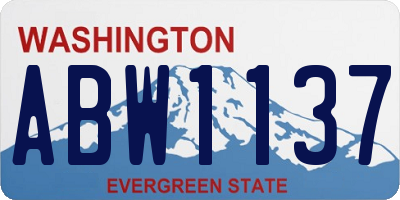 WA license plate ABW1137