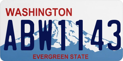 WA license plate ABW1143