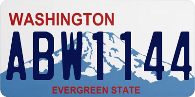 WA license plate ABW1144