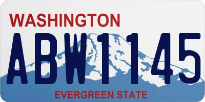 WA license plate ABW1145