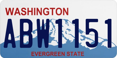 WA license plate ABW1151