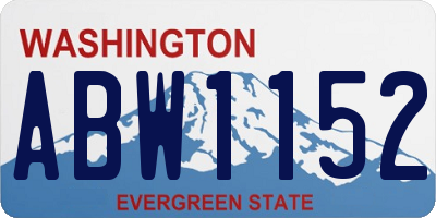 WA license plate ABW1152