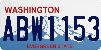 WA license plate ABW1153