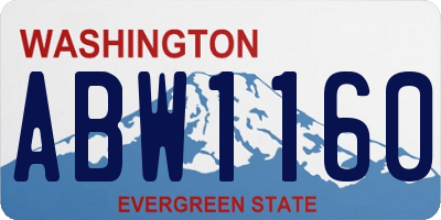 WA license plate ABW1160