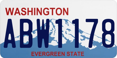 WA license plate ABW1178