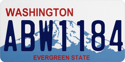WA license plate ABW1184