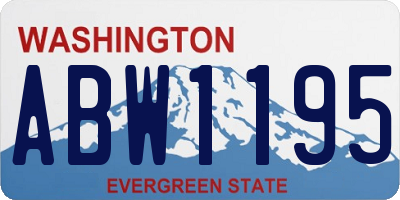 WA license plate ABW1195
