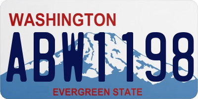 WA license plate ABW1198