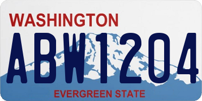 WA license plate ABW1204