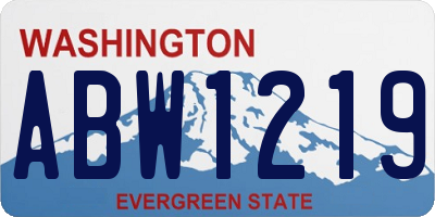 WA license plate ABW1219