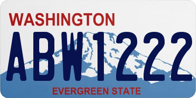WA license plate ABW1222