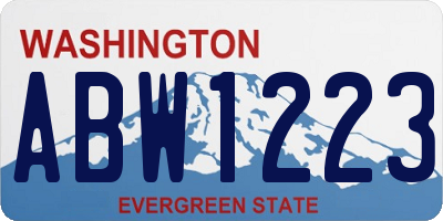 WA license plate ABW1223