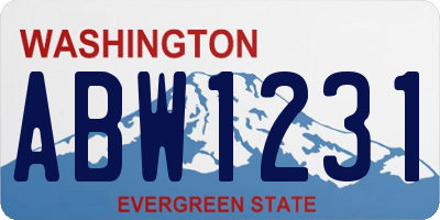WA license plate ABW1231